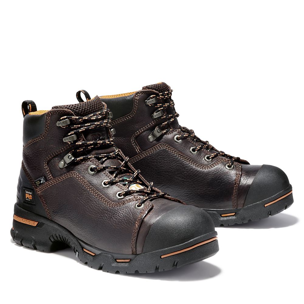 Botas de Trabajo Timberland Hombre Pro® Endurance 6\" Steel Toe Marrones Oscuro - Chile DFQ-846527